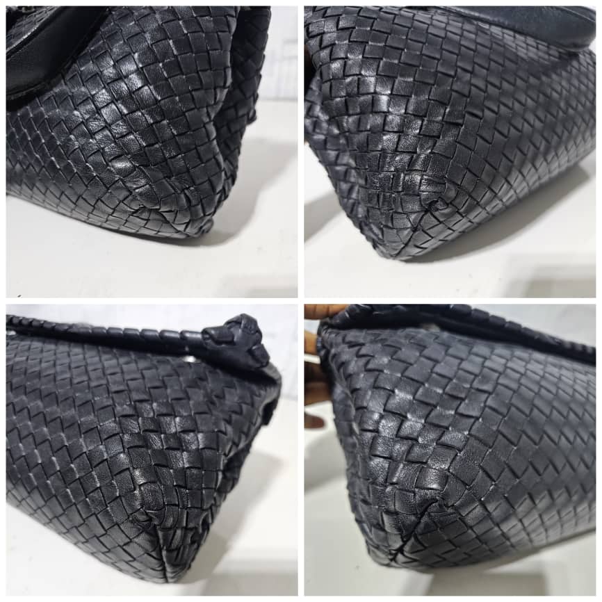 Bottega Veneta Black WOVEN CALFSKIN LEATHER OLIMPIA - Image 9