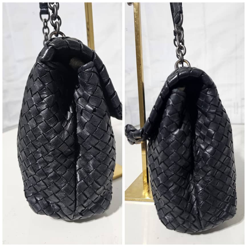 Bottega Veneta Black WOVEN CALFSKIN LEATHER OLIMPIA - Image 8