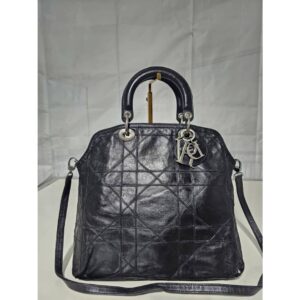 Christian Dior Granville Satchel Leather Cannage Black