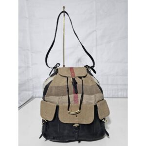 BURBERRY Vintage Canvas Mega Check Shoulder Bag