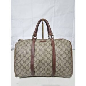 GUCCI Coated Canvas Joy Medium Boston Bag Beige/Brown