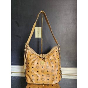 MCM Visetos Hobo Crossbody Bag Brown