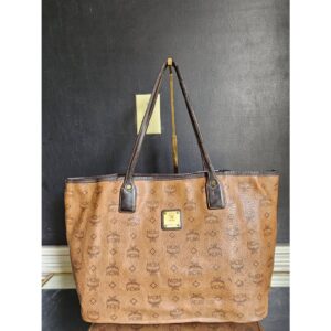 MCM Visetos Shopper Tote Brown