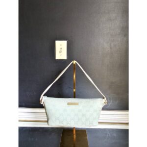 GUCCI GG Boat Canvas Accessory Bag Teal
