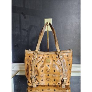 MCM Visetos Small PVC Cognac Leather Brown