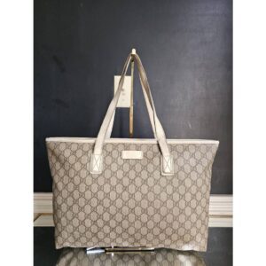 Gucci Monogram Tote Bag Beige/Cream