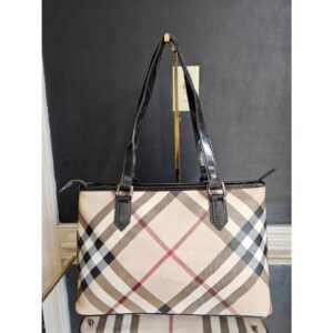 Burberry Nova Check PVC and Patent Leather Zip Tote