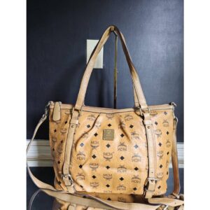 MCM Cognan Visetos Handbag/Shoulder Bag Leather Brown