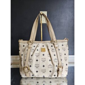 MCM Visetos Leather Bag Black/Beige