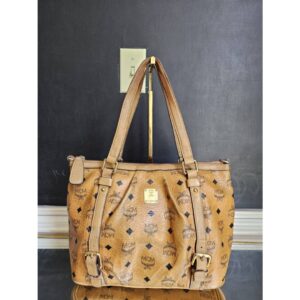 MCM Visetos Cognac Handbag/Shoulder Bag
