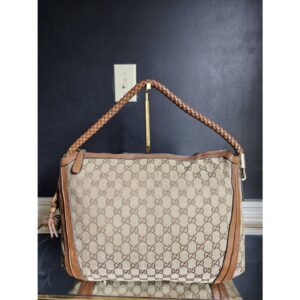 Gucci GG Canvas And Leather Bella Hobo Beige/Brown