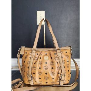 MCM Visetos Cognac Handbag/Shoulder bag Brown