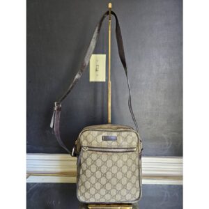 GUCCI GG Canvas Shoulder/Crossbody Bag Beige/Brown