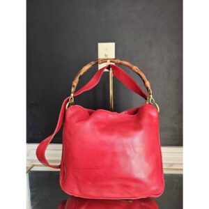 Gucci Bamboo 2Way Shoulder Bag Red