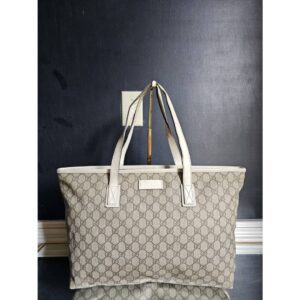Gucci Gg Monogram Tote Bag Beige/Cream
