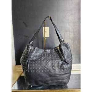 BURBERRY Calfskin Grommet Medium Maidstone Shoulder Bag Black