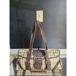 Burberry Haymarket Check Flap Shoulder Bag Brown/Beige