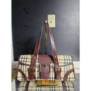 Burberry Haymarket Check Flap Shoulder Bag Brown/Beige