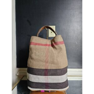Burberry Ashby Hobo Check Canvas & Leather Bag