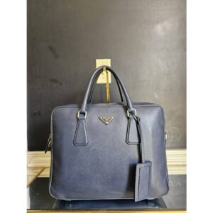 Prada Saffiano Business Bag Navy blue