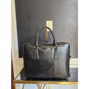 Prada Saffiano Leather Briefcase Black Bag