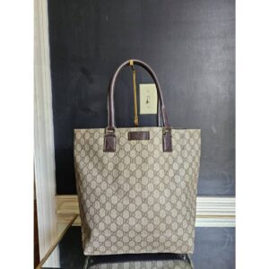 Gucci GG Supreme Tote Bag Beige/Brown