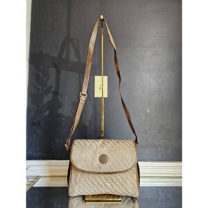 Gucci Vintage GG Jacquard Crossbody Bag Brown