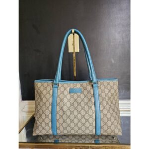 GUCCI Medium GG Supreme Joy Tote Bag Beige/Green