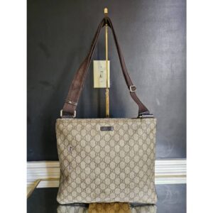 Gucci GG Flat Monogram Canvas Messenger Bag Beige/Brown