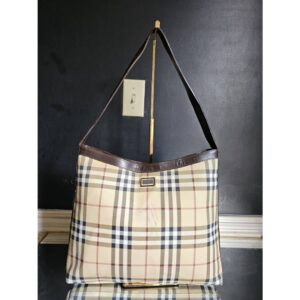 BURBERRY LONDON Leather-Trimmed Nova Check Shoulder Bag