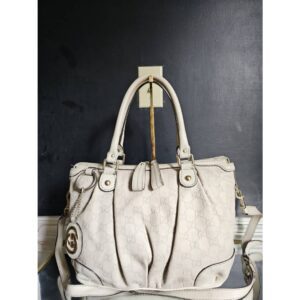 Gucci Guccissima Sukey Shoulder Bag Off-White