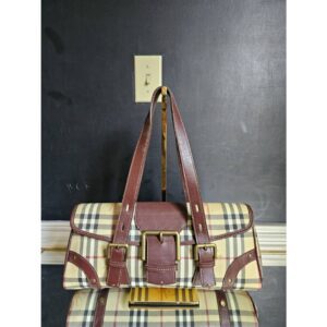 BURBERRY Haymarket Check Coated Canvas Shoulder Bag