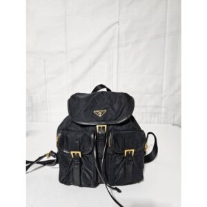 Prada Tessuto Double Pocket Backpack Black