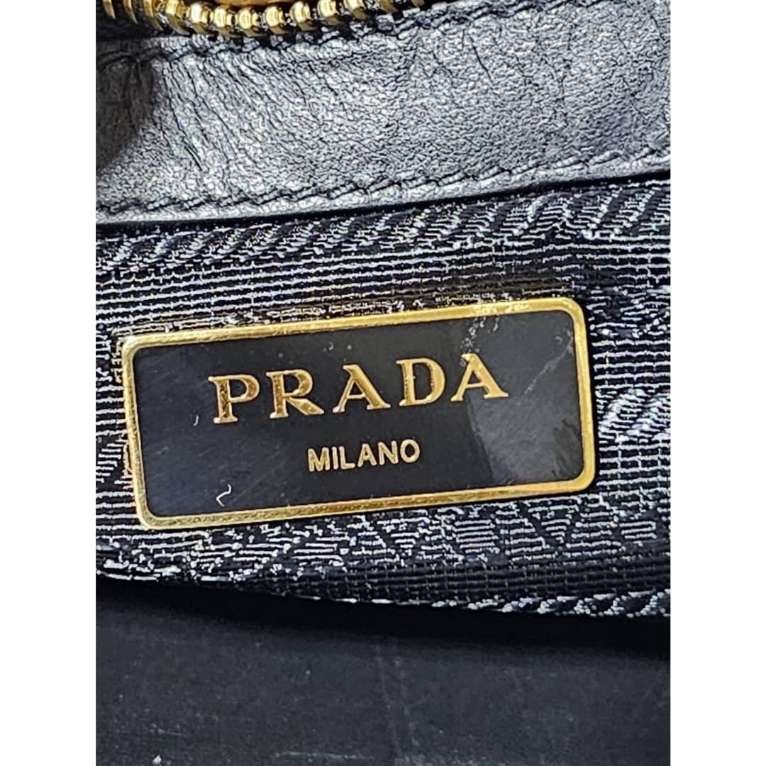 Prada Saffiano Galleria Convertible Tote Leather Handbag Black - Image 5