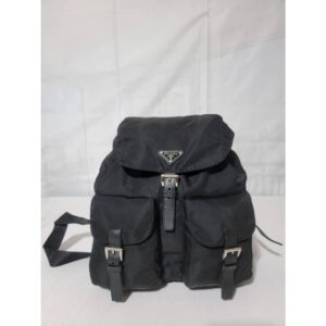 Prada Tessuto Double Pocket Backpack Black