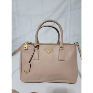 Prada Saffiano Lux Leather Small Galleria Double Zip Tote Bag Light Rose Pink