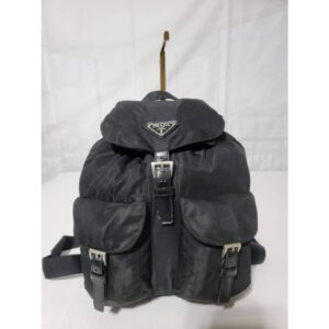 Prada Tessuto Nylon Double Pocket Backpack Black