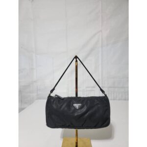 PRADA Tessuto Pochette Accessory Shoulder Bag Black