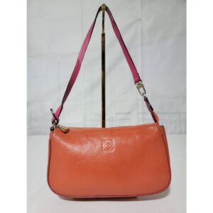 Loewe Vintage Pochette Shoulder Leather Bag Coral