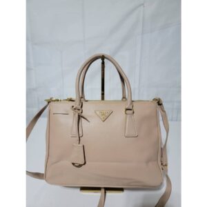 Prada Saffiano Lux Leather Small Galleria Double Zip Tote Bag Light Rose Pink
