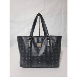 MCM VISESTOS SHOPPER TOTE BAG BLACK