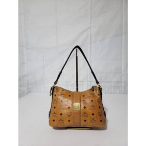 MCM Visetos Cognac Shoulder Bag