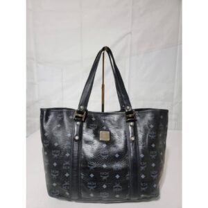 MCM VISESTOS SHOPPER TOTE BAG BLACK