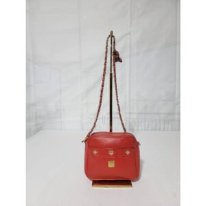 MCM Vintage Camera Leather Chain Crossbody Bag Red