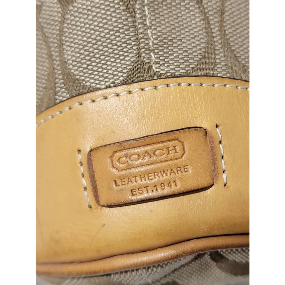 COACH VINTAGE CANVA TOTE SHOULDER BAG BROWN - Image 5