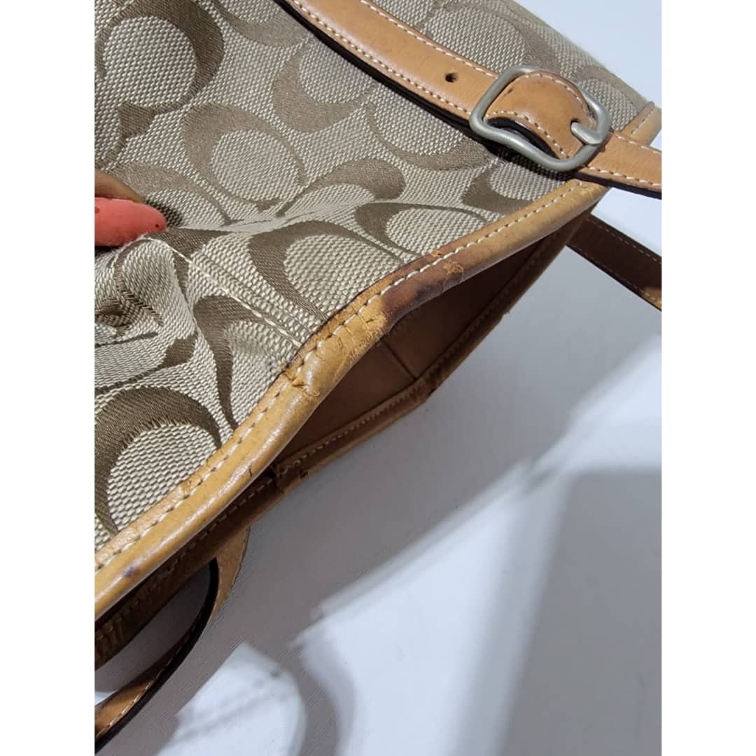 COACH VINTAGE CANVA TOTE SHOULDER BAG BROWN - Image 9