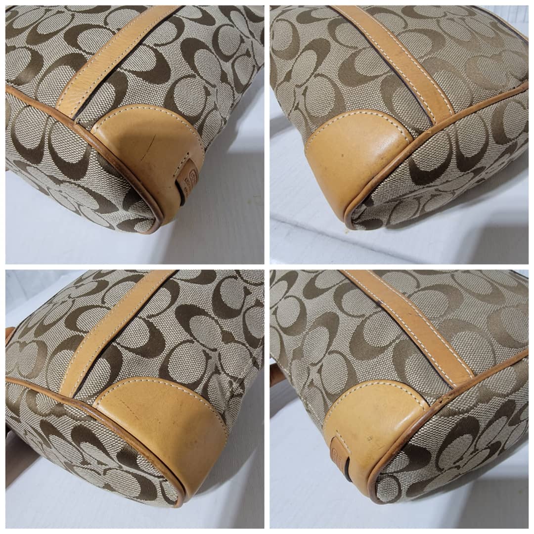 COACH VINTAGE CANVA TOTE SHOULDER BAG BROWN - Image 11
