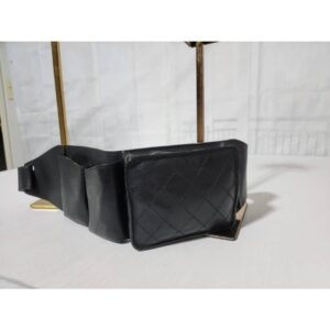 Chanel Uniform Belt Rare Matelasse Waist Bum Fanny Pack Black Calfskin Leather