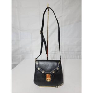 MCM Vintage Textured Leather Crossbody Bag Black