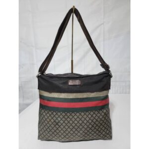GUCCI Diamante Web Nylon Crossbody Messenger Bag